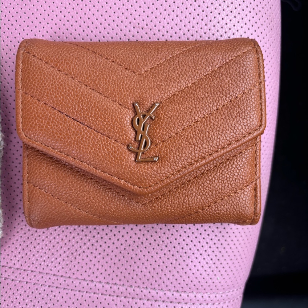 Yves Saint Laurent Brown Leather Wallet